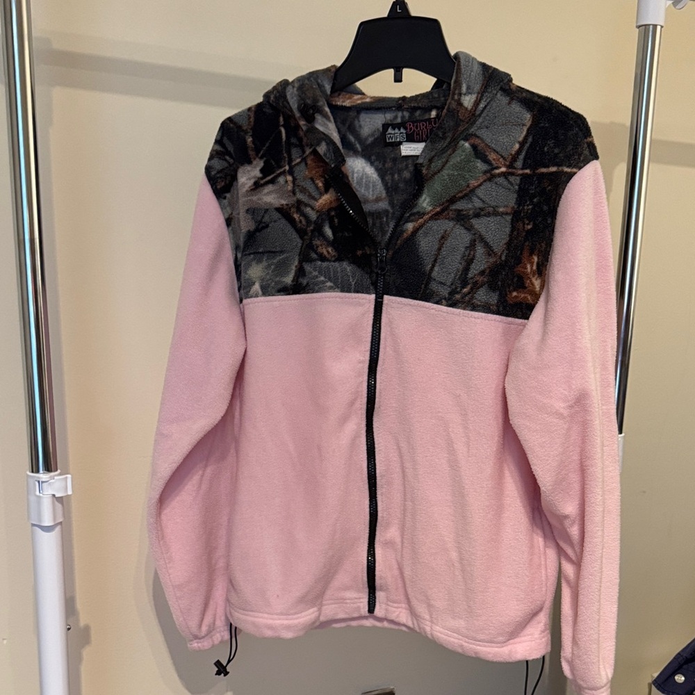 Burly Girl Pink and Camouflage Women's Hoodie F44